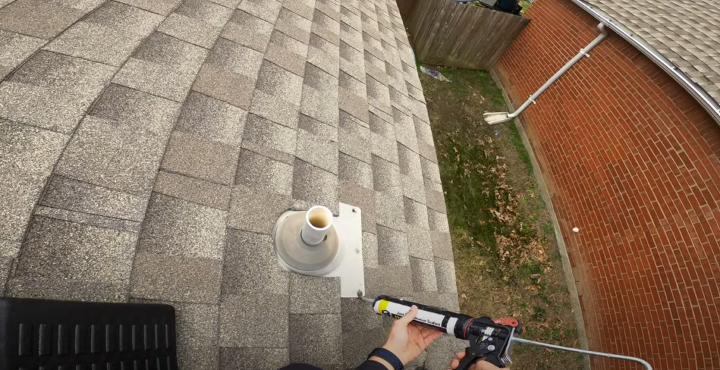 David sealing some exposed nails to prevent any damage in the future